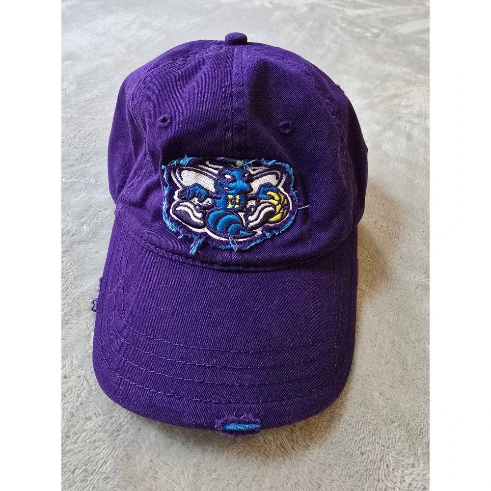 Vintage New Orleans Hornets Hat‎ Cap OSFA Purple Strapback NBA Y2K